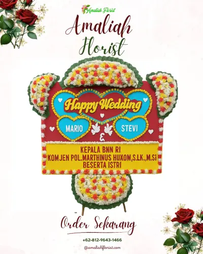 Karangan Papan Bunga Pernikahan di Bojong Murni